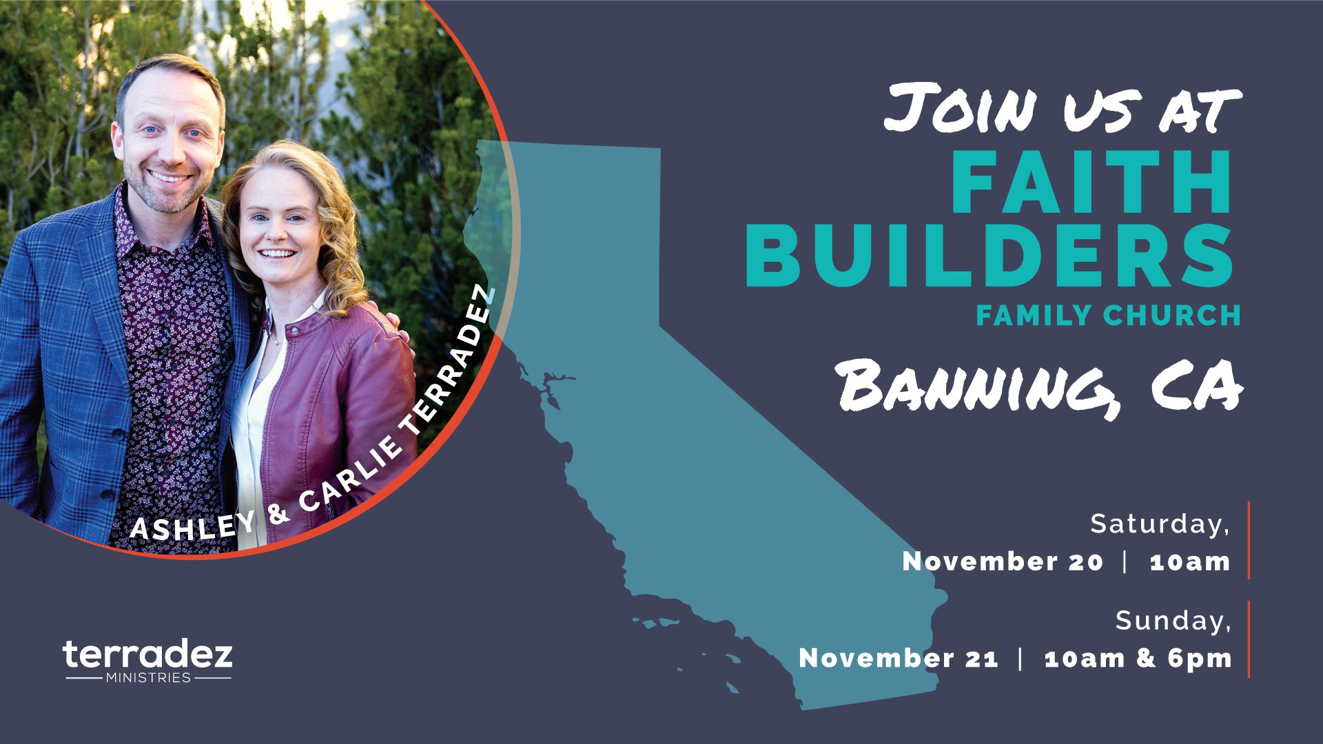 Ashley and Carlie Terradez at Faith Builders Family Church in Banning, California. November 20-21, 2021.